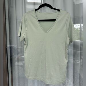 Light Green Short Sleeve V-Neck Tee